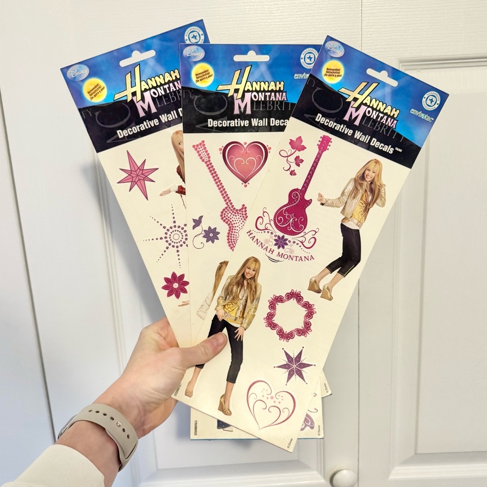 Set of 3 Hannah Montana Decorative Wall Decals Y2K